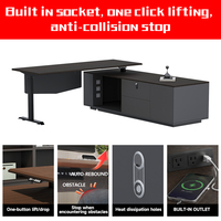 Bureau de direction en forme de L de conception moderne haut de gamme, bureau de direction ajustable en forme de L, bureaux de luxe pour le bureau, fournisseur OEM ODM