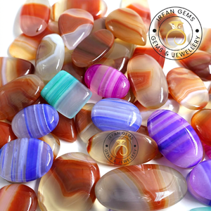 Agate rayée multicolore de qualité supérieure 100% naturelle, prix de gros, lot de pierres pour la fabrication de bijoux en agate rayée - Product Image 2