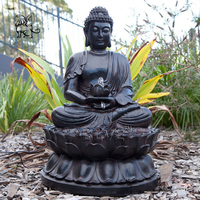 Statue de Bouddha en cuivre de taille réelle pour jardin, fontaine d'eau en bronze, sculptures de fontaines en cascade à vendre
