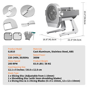 Machine à trancher la viande et à couper les légumes de qualité commerciale, 200 kg/h, moteur en cuivre, lames en acier inoxydable, tension universelle 110V 220V - Product Image 6