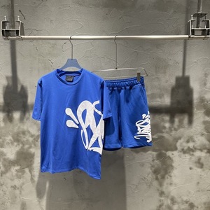 Ensemble deux pièces <span class=keywords><strong>Syna</strong></span> World Foam Graffiti Print pour homme, style hip-hop, streetwear, été, t-shirt et short, plusieurs couleurs - Product Image 4