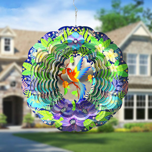 Adornos de Jardín Reutilizables para Exteriores, Colibrí Giratorio de 12 Pulgadas, Molinillos de Viento 3D Colgantes - Product Image 2