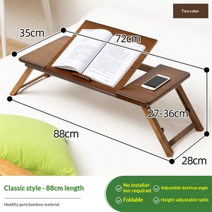 Bureau d'ordinateur portable moderne en bambou réglable, pratique et confortable, avec tiroir, <span class=keywords><strong>support</strong></span> pliable et plateau inclinable <span class=keywords><strong>pour</strong></span> <span class=keywords><strong>lit</strong></span>, idéal <span class=keywords><strong>pour</strong></span> la maison et le bureau - Product Image 3