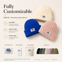 Gorro de Punto Liso para Invierno, Gorros con Etiqueta Tejida Personalizada de Marca Propia