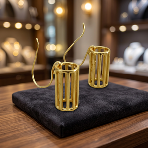 SOUMYA CREATIONS - Pendientes de Latón Hechos a Mano con Baño de Oro - Regalo de Moda para Mujer de la India - Product Image 5