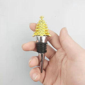 Christmas Tree <b>Wine</b> Stopper Zinc Alloy Metal Bottle Sealing Plug With Colorful Ring For <b>Wine</b> Bottles - Product Image 2