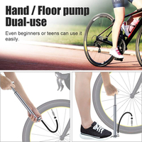 Bicyclette de conversion de la bouche Mini pompe à air pour vélo Pompe à air pour vélo Adaptateur Presta Pompe à vélo activée par le pied Pompes à vélo