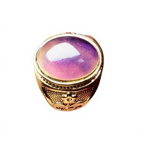Bague d'humeur vintage pour homme en alliage plaqué or, changeant de couleur selon la température, bijou unisexe pour fiançailles et anniversaire