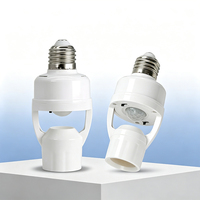 Adaptateur de lampe à détecteur de mouvement PIR à visser E27, support de lampe à détection automatique de présence humaine pour l'éclairage des escaliers, des couloirs et des marches