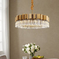 Lustre linéaire moderne de luxe en cristal doré, luminaire rectangulaire pour salle à manger, villa, restaurant, décoration intérieure
