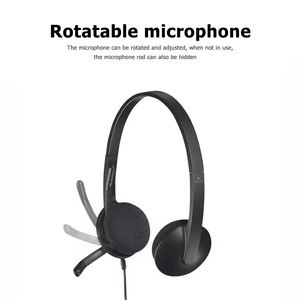 Casque stéréo USB supra-auriculaire Logitech H340 avec réduction de bruit, microphone rotatif et serre-tête réglable pour le bureau et les cours en ligne - Product Image 4