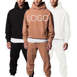 Ensemble de survêtement en molleton pour homme 100% coton, molleton français, coton épais, survêtement personnalisé - Product Image 1