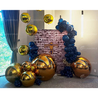 Boules Gonflables Chrome Métallique Grandes Boules Brillantes Décorations de Noël Mariage Disco Fête Géant Inflat Miroir Sphères Ballons