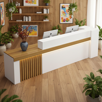 Comptoir de caisse de bar, comptoir de boutique tendance, petit bureau d'accueil moderne et simple, bureau de réception pour entreprise et salon de beauté, en mélamine, facile à nettoyer