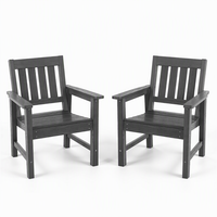 Chaise de jardin d'extérieur gris toute saison, chaise de salle à manger de patio à dossier incurvé pour jardin et terrasse