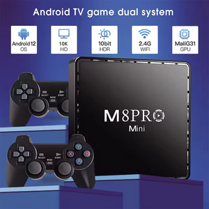 Boîtier Smart TV 4K OEM, console de jeu Android TV <span class=keywords><strong>Stick</strong></span> M8Pro Mini 64 Go, console multi-jeux 15 000 jeux, manette sans fil 2,4 GHz - Product Image 2