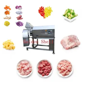 3D Vegetable fruit Dicer Potato Carrot Cube Cutter Commercial 3D frozen meat cube beef pork fish dicer meat processing machine