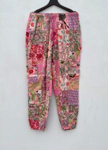 Unisex Hippie Boho Indian Summer Festival Pijamas Colorido Algodón Cargo Jogger Pantalones Funky Patchwork Secado rápido Múltiples bolsillos - Product Image 2