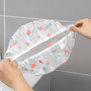 Waterproof Shower Cap Point Bath Hair Cover Elastic Bath Hat Bathing Cap For Women Bathroom Reusable Shower Hat Shower Cap