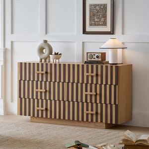 ตู้ลิ้นชักไม้เนื้อแข็งสไตล์วินเทจ พร้อมโครงสแตนเลส ดีไซน์ทันสมัย เหมาะสำหรับห้องนอน ห้องนั่งเล่น ใช้ตกแต่งผนังและเป็นโต๊ะคอนโซลเก็บของ - Product Image 2