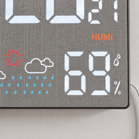 Reloj de Pared Digital LED Grande con Control Remoto, Fecha, Semana, Temperatura, Humedad, Estación Meteorológica, Calendario para Decoración de Sala de Estar