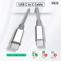 Câble USB Type-C vers Type-C tressé en nylon 60W 480 Mbps, coque en aluminium, conducteur en cuivre pur, charge rapide pour ordinateurs portables et imprimantes