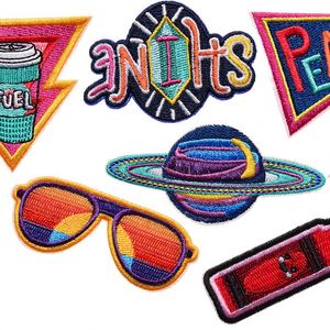 Patch brodé thermocollant style hip-hop dessin animé fusée et panier pour la décoration de vêtements - Product Image 4
