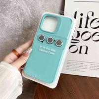 Pour iPhone 15 Pro Max 14 13 12 Étui en silicone liquide avec amélioration de l'appareil photo Logo antichoc Protection améliorée Étui de téléphone