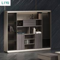 Ensemble de bureau de direction de luxe LIYU avec bibliothèque, contemporain, haut de gamme, en bois, extensible, convertible, sain, commercial