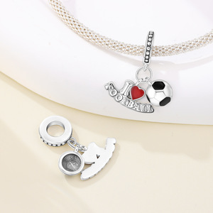 จี้ทองแดงสีขาว "ฉันรักฟุตบอล" ขายดี สร้อยข้อมือ DIY ระดับไฮเอนด์ เครื่องประดับ และอุปกรณ์เสริม - Product Image 5