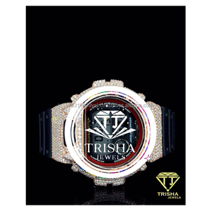 Reloj con Incrustaciones de Piedras Preciosas Arcoíris VVS Moissanite, Reloj Digital con Incrustaciones de Diamantes en Plata de Ley 925 - Product Image 1