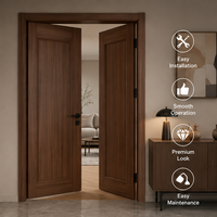 Porte double asymétrique en WPC assemblée haut de gamme, surface recouverte de PVC pour dimensions personnalisées surdimensionnées et flexibles CE