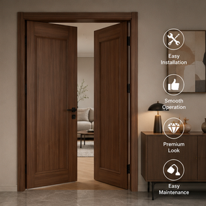 <span class=keywords><strong>Puerta</strong></span> <span class=keywords><strong>Doble</strong></span> de WPC de Alta Gama, Asimétrica, con Revestimiento de PVC, para Dimensiones Personalizadas y Flexibles, con Certificación CE - Product Image 3