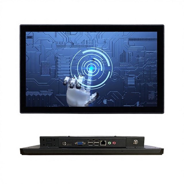 Touch Panel PC 24 27 32 37 43 Inch IP65 Front Wall Mount PCAP Industrial All in One Touch Screen Panel PC Win10 Win11