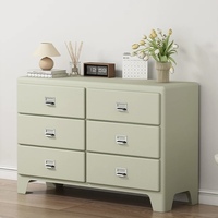Commode bleu marine à 6 tiroirs |   Coffre de rangement moderne en acier rembourré avec une construction robuste et une grande capacité pour le salon