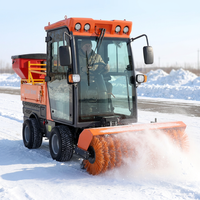 Balayeuse à neige 4x4 avec brosse de 150 cm et transmission intégrale pour routes industrielles et parcs d'industries