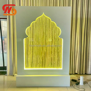 Smooth Durable Design Wedding Waterfall Arch White Metal Welcome Sign <b>Backdrop</b> With RGB Light - Product Image 1