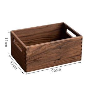 Hình Chữ Nhật Màu Đen Óc Chó Thùng Gỗ Với Xử Lý Phong Cách Lỗ Mộng & Tenon Hộp Cho Phòng Khách Bàn Để Cửa Hàng Đồ Ăn Nhẹ Trang Điểm - Product Image 3