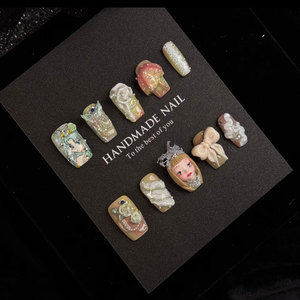 Venta al por mayor hecho a mano diseño personalizado prensa en las uñas 10 piezas 3D francés lujo uñas postizas <span class=keywords><strong>Gel</strong></span> suave reutilizable uñas artificiales - Product Image 4