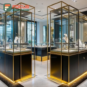Luxury Custom Jewelry Display Case Manufacturer Laminated Finish Jewelry Shop Glass Showcase - Product Image 1
