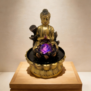 <span class=keywords><strong>Fontaine</strong></span> d'eau avec statue de Bouddha et boule LED lumineuse, décoration zen avec lotus, <span class=keywords><strong>fontaine</strong></span> de table pour la maison et le bureau - Product Image 2