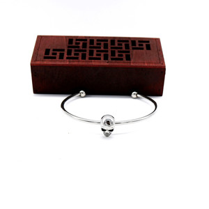yunnique Stainless Steel Open Skull <b>Bangle</b> Minimalist Jewelry <b>For</b> <b>Men</b> And Women - Product Image 3