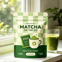 Sachet Mylar Doypack refermable pour poudre de Matcha de qualité alimentaire 50g 100g avec impression couleur personnalisée