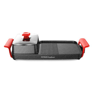 Electric Grill Pan With Hot Pot Combo 801W 1200W Non Stick PTFE Multifunctional Flat Baking Pan For Household Use - Product Image 2