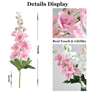 Thiết Kế Mới Nhân Tạo Bất Cảm Ứng Cao Su Giả Hoa Lục Bình Tím Hoa Handmade Màu Xanh Delphinium Hiện Đại Tốt Nghiệp Đám Cưới - Product Image 4