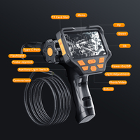 Caméra endoscopique à rotation à 360 degrés, double objectif, écran IPS de 4,5 pouces, boroscope d'inspection portable
