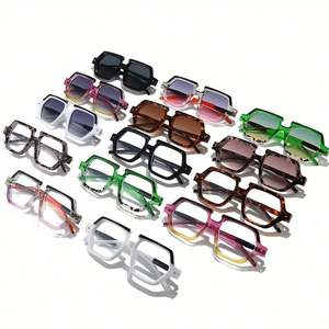 Gafas de Sol Cuadradas con Logotipo Personalizado 2026, Diseño Degradado de Doble Color, Protección UV400, Remaches, Estilo Poligonal para Hombre y Mujer - Product Image 4