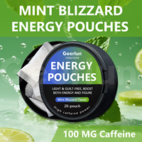 Pochettes à mâcher personnalisées saveur caféine 50mg avec L-Théanine, Vitamine B, suppléments énergétiques nootropiques, sans nicotine
