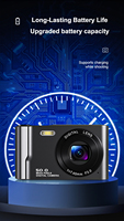 Appareil photo numérique 4K pour la photographie Caméra Vlogging à mise au point automatique pour YouTube et Caméra vidéo anti-tremblement avec viseur Flash