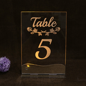 Lãng mạn <span class=keywords><strong>DIY</strong></span> <span class=keywords><strong>Led</strong></span> Acrylic bàn đám cưới trang trí nội thất handmade khắc âm nhạc thiên thần phong cách số thẻ với ánh sáng rõ ràng bao gồm cơ sở - Product Image 3